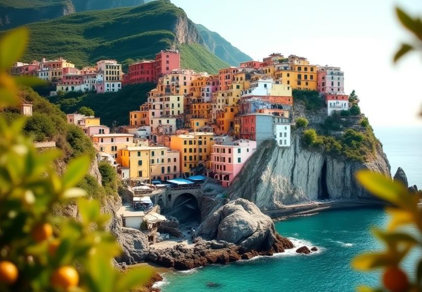 Positano coastline with colorful houses